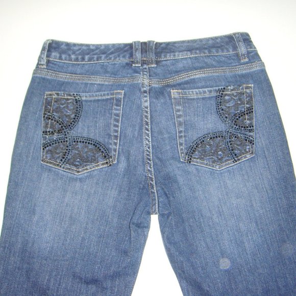 White House Black Market Blue Flair Jeans - Picture 5 of 7